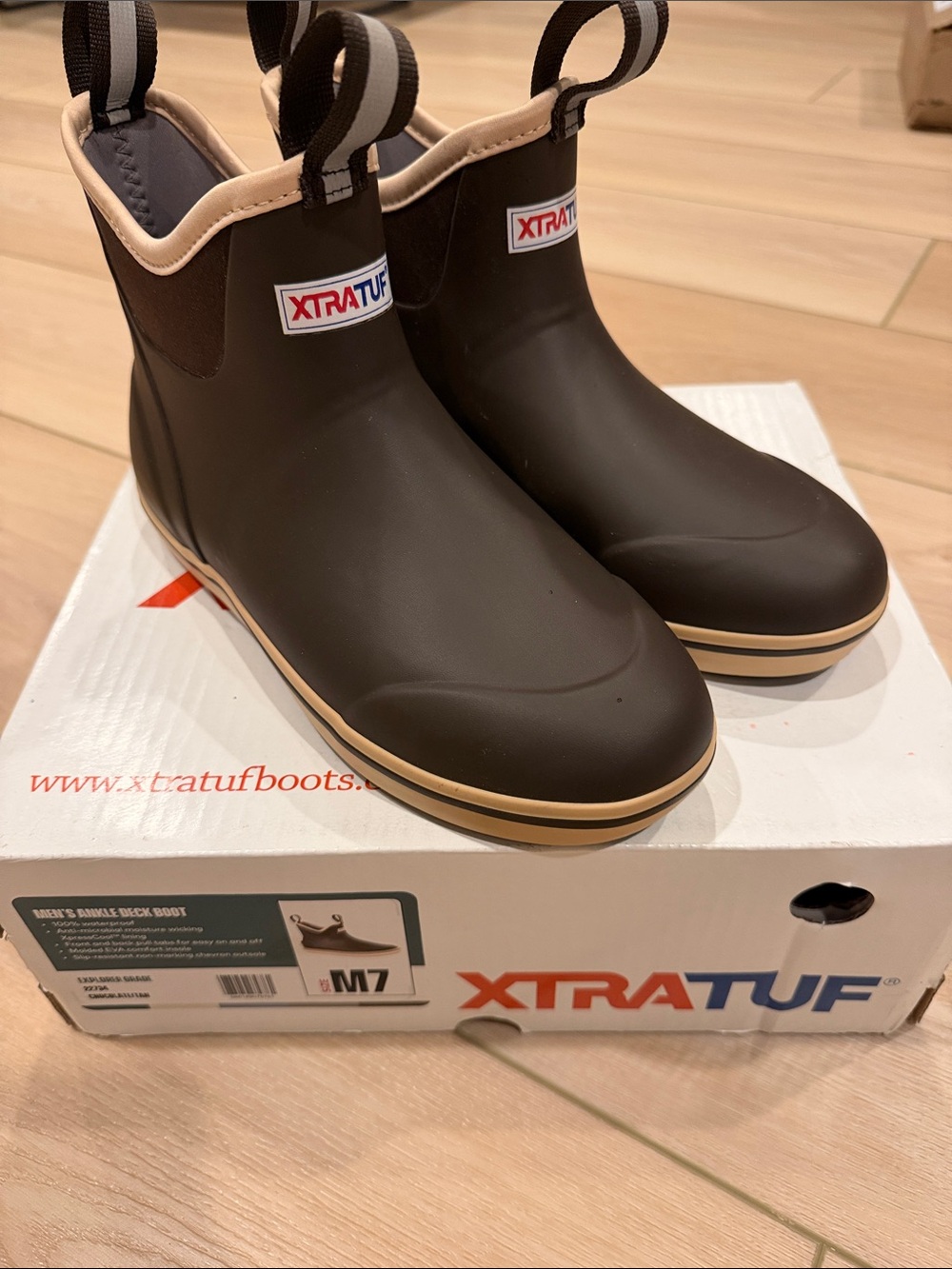 XTRATUF Men's Brown Ankle Rain & Snow Boots - Slip-Resistant